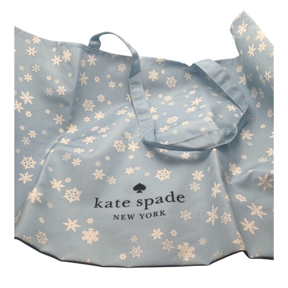 kate spade Handbags - Kate Spade New York Blue Snowflake Tote Bag Lightweight Reusable Shopping Bag